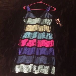 NWT Snap Multicolor Sequined Dress sz S